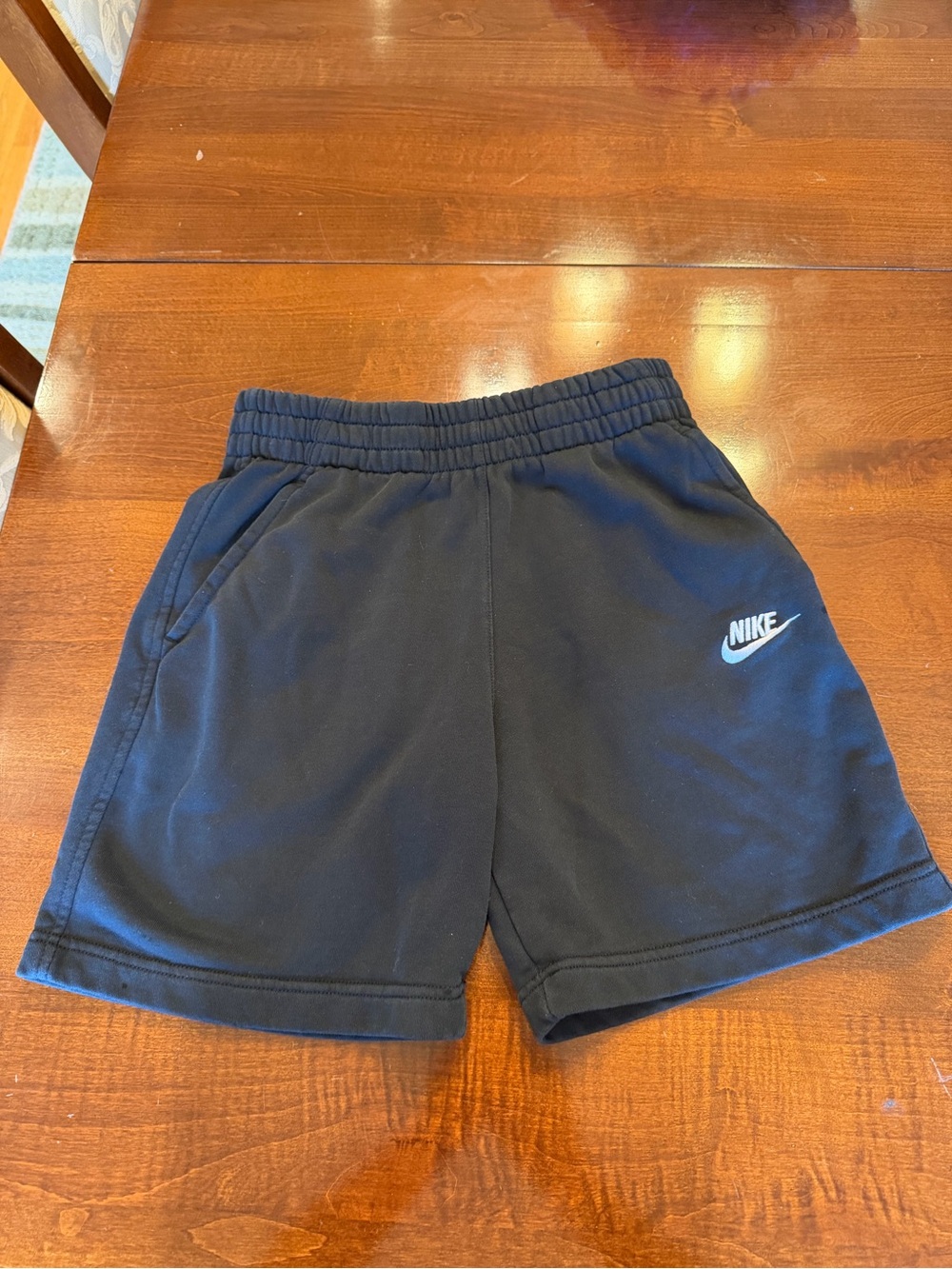 Nike Black Kids Athletic Shorts with White Logo